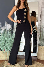 Tube Top Irregular Design Jumpsuit 2026 - Loose Casual Jumpsuit - DanaFashionstore