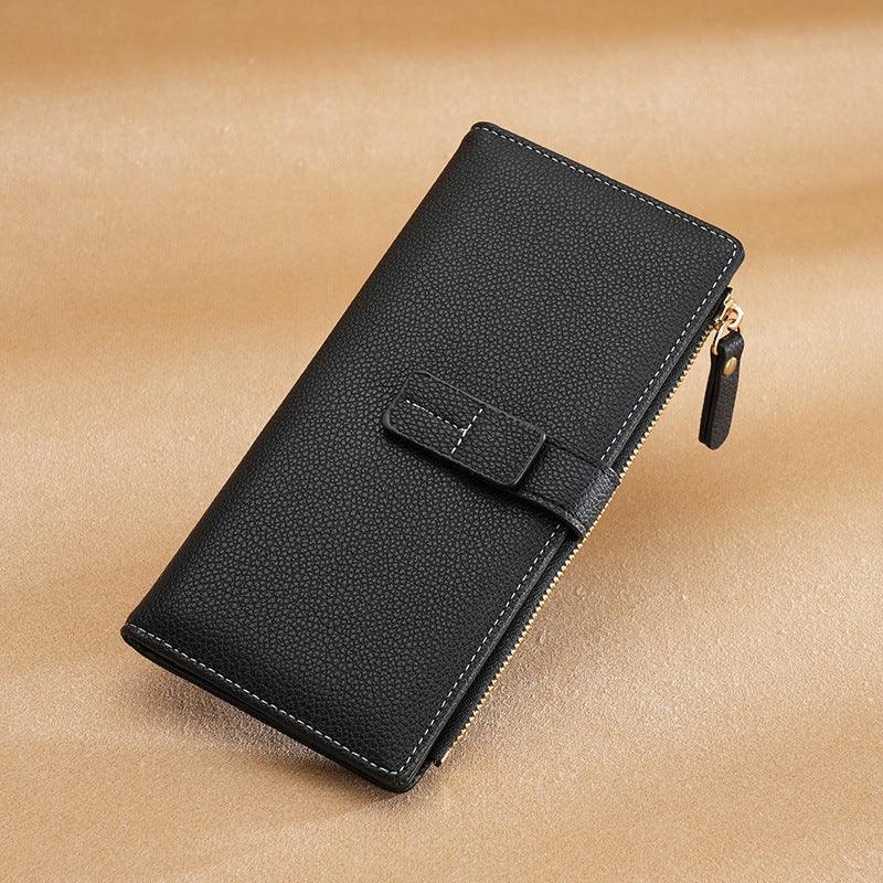 Long Multiple Card Slots Zipper Bag Buckle Korean Style High Sense Women's Wallet - DanaFashionstore