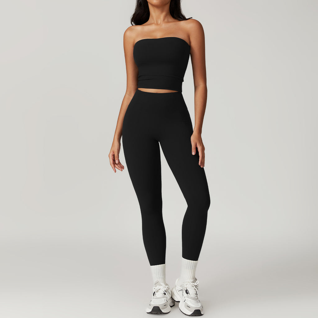 Brushed Back Tight Yoga High Waist Hip Lifting Sports Suit