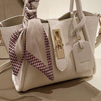 Litchi Pattern Soft Leather Portable Tote Bag - DanaFashionstore