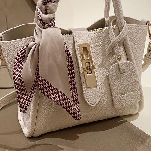 Litchi Pattern Soft Leather Portable Tote Bag - DanaFashionstore