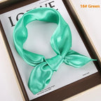 Solid Color Square Scarf Artificial Silk Small Square Towel - DanaFashionstore
