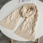 Sweet Labeling 8-word Twist Apricot Small Scarf - DanaFashionstore