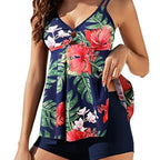 Women's Two-piece Swimsuit Plus Size Printed Suspender Skirt Boxer Bikini - DanaFashionstore