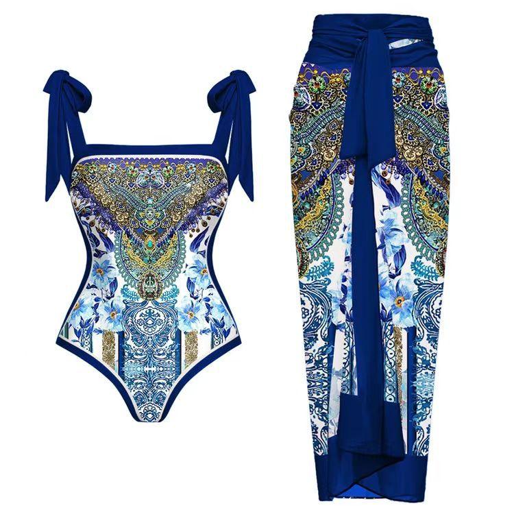 Siamese Conservative Covering Belly Thin Swimsuit French Retro One-piece Bikini - DanaFashionstore