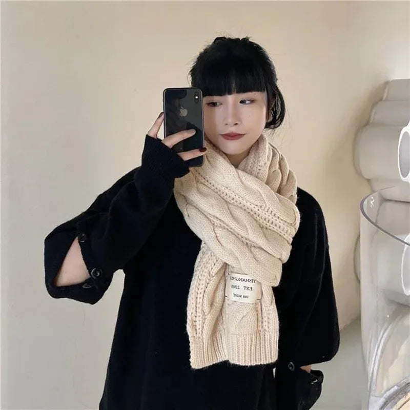 Sweet Labeling 8-word Twist Apricot Small Scarf - DanaFashionstore