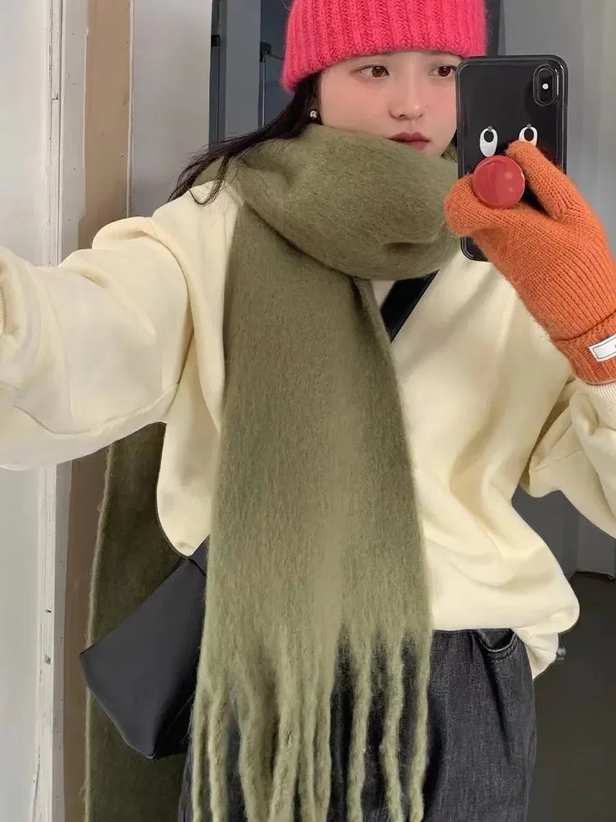 Women's Temperament Fashion Warm Solid Color Shawl Scarf - DanaFashionstore