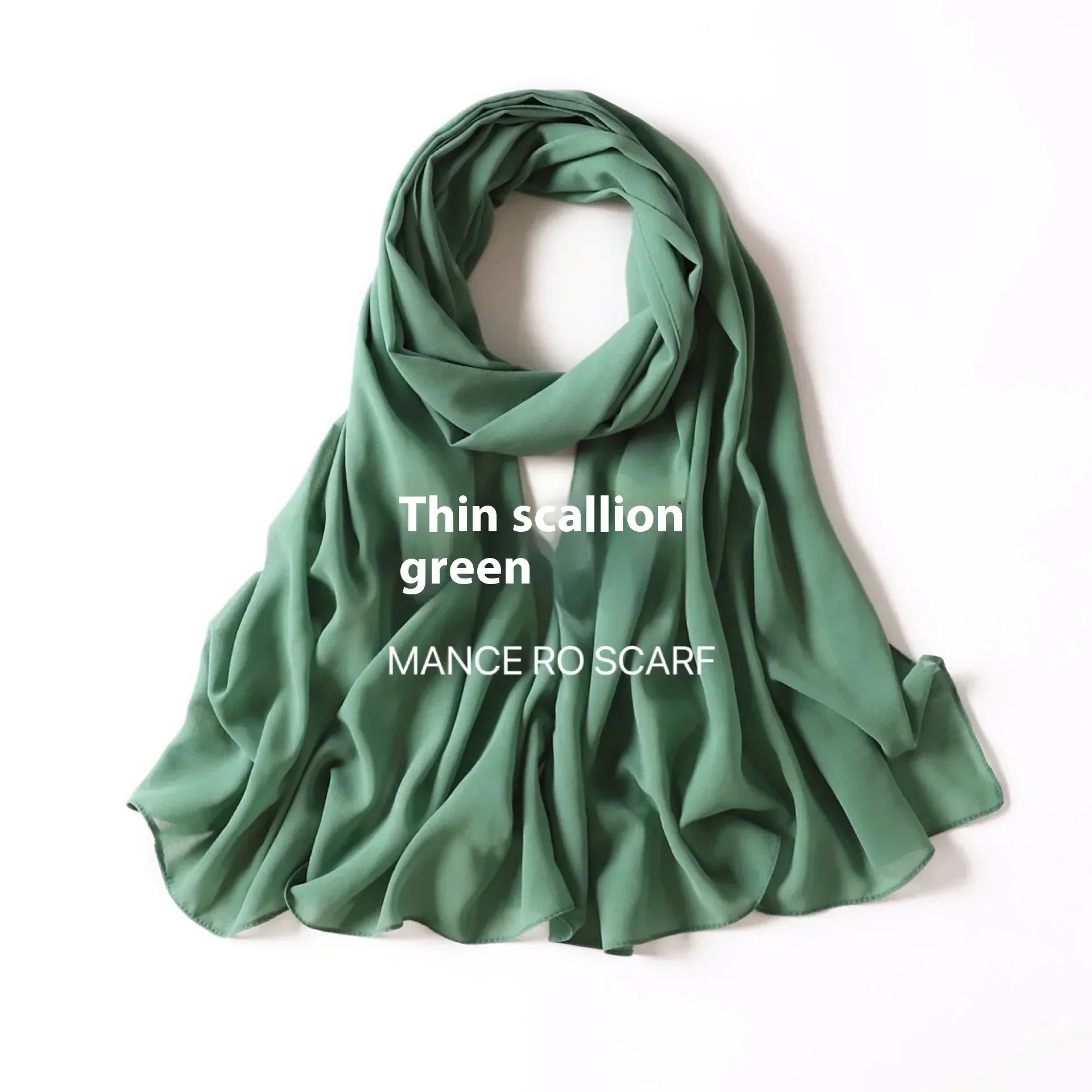 Pure Color Pearl Chiffon Scarf Headcloth Veil Chiffon Scarf - DanaFashionstore