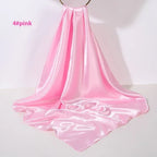 Pure Color Silk Scarf Artificial Silk 90cm Shiny Satin Shawl - DanaFashionstore