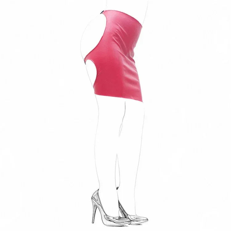 Aisle's Sexy Black Soft PU Sexy Tight-fitting Bag Field Training Short Skirt - DanaFashionstore