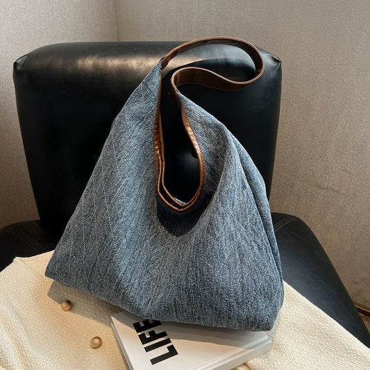 Denim Canvas Bucket Bag Fashion Large Capacity Shoulder Bags For Women Tote Handbag Female Shopping Bags $39.00 Dana Fashion Color: Dark Blue Women's Bags Product information: Material:canvas Style: fashionable and simple Features:Solid color Color: dark