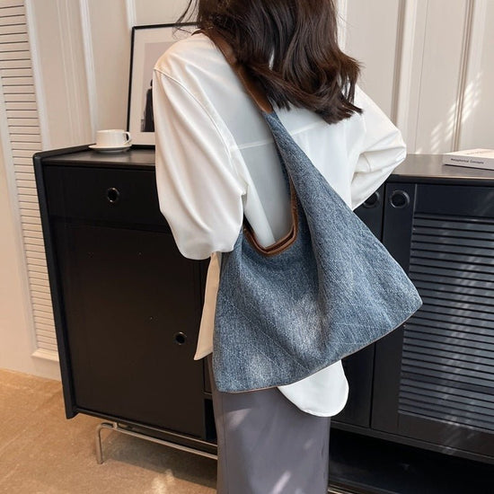 Denim Canvas Bucket Bag Fashion Large Capacity Shoulder Bags For Women Tote Handbag Female Shopping Bags $39.00 Dana Fashion Color: Dark Blue Women's Bags Product information: Material:canvas Style: fashionable and simple Features:Solid color Color: dark