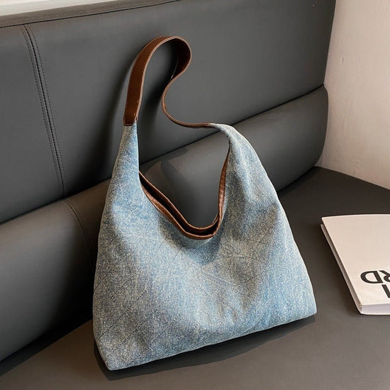 Denim Canvas Bucket Bag Fashion Large Capacity Shoulder Bags For Women Tote Handbag Female Shopping Bags $39.00 Dana Fashion Color: Dark Blue Women's Bags Product information: Material:canvas Style: fashionable and simple Features:Solid color Color: dark