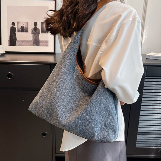 Denim Canvas Bucket Bag Fashion Large Capacity Shoulder Bags For Women Tote Handbag Female Shopping Bags $39.00 Dana Fashion Color: Dark Blue Women's Bags Product information: Material:canvas Style: fashionable and simple Features:Solid color Color: dark