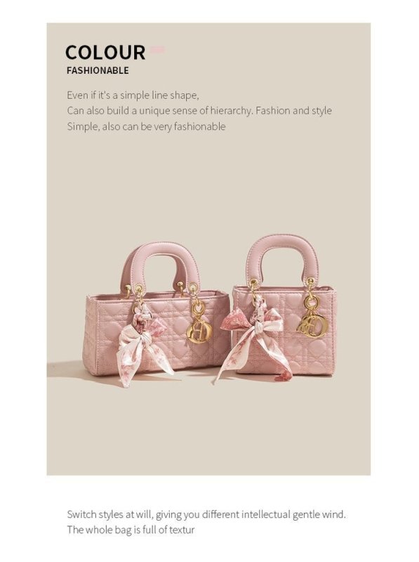 Denim Handbag Women's New Korean-style Fashion Shoulder Niche Texture Rhombus Crossbody Tote Bag $45.50 Dana Fashion Color Style: Pink Large Horizontal Size: Free Size Women's Bags Product information: Lining text: Polyester Applicable scenarios: Daily ma