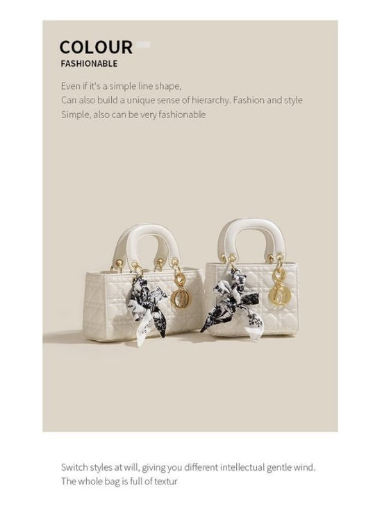 Denim Handbag Women's New Korean-style Fashion Shoulder Niche Texture Rhombus Crossbody Tote Bag $45.50 Dana Fashion Color Style: White Large Size Horizontal Size: Free Size Women's Bags Product information: Lining text: Polyester Applicable scenarios: Da