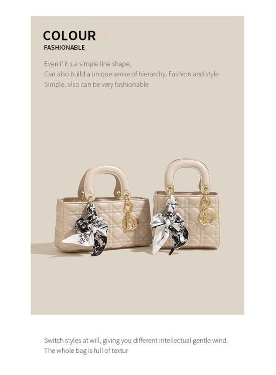 Denim Handbag Women's New Korean-style Fashion Shoulder Niche Texture Rhombus Crossbody Tote Bag $45.50 Dana Fashion Color Style: Beige Large Horizontal Size: Free Size Women's Bags Product information: Lining text: Polyester Applicable scenarios: Daily m