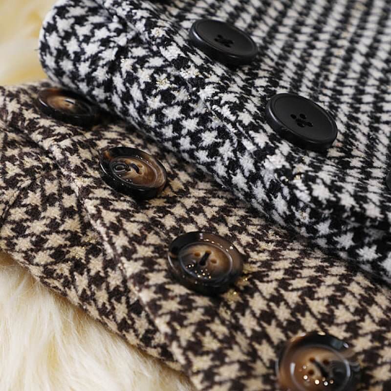 Design Houndstooth Midi Skirt $45.90 Dana Fashion Color: Black Size: 2XL Women's clothing Product information: Fabric name: Woolen Skirt-type: Princess dress Color: Gray,Brown Main fabric composition: Polyester Size: S,M,L,XL,XXL Style type: temperament c