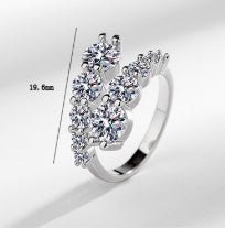 Design Sense Micro-inlaid Zircon Ring Women $12.03 Dana Fashion Color: White Gold Color Women's Accessories Product information: Type: open mouth Treatment Process: Electroplating Color: white gold Applicable population: Female Style: Other Material: Copp