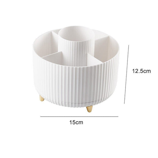 Desktop Swivel Makeup Brush Organizer $24.55 Dana Fashion Color: White makeup Product information: Specific material: ABS Proportion of new plastic materials: 100% Product characteristics: uncovered, with partition, others Function: sorting Storage scene:
