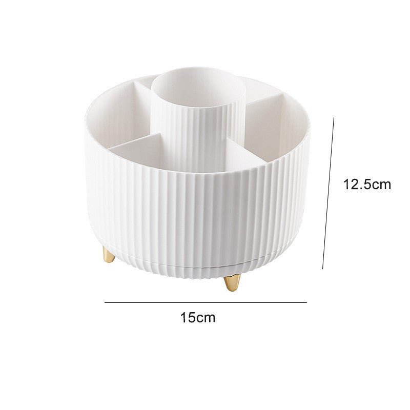Desktop Swivel Makeup Brush Organizer $24.55 Dana Fashion Color: White makeup Product information: Specific material: ABS Proportion of new plastic materials: 100% Product characteristics: uncovered, with partition, others Function: sorting Storage scene: