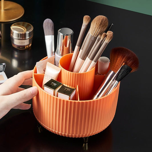 Desktop Swivel Makeup Brush Organizer $24.55 Dana Fashion Color: Blue makeup Product information: Specific material: ABS Proportion of new plastic materials: 100% Product characteristics: uncovered, with partition, others Function: sorting Storage scene: