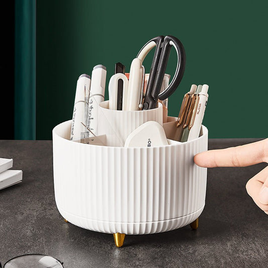 Desktop Swivel Makeup Brush Organizer $24.55 Dana Fashion Color: Blue makeup Product information: Specific material: ABS Proportion of new plastic materials: 100% Product characteristics: uncovered, with partition, others Function: sorting Storage scene: