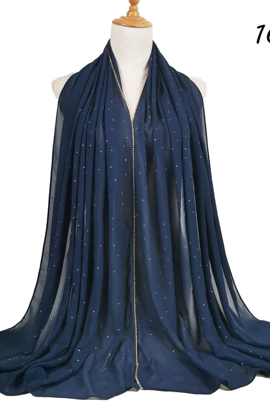 Chain Pearl Chiffon Hui Hood