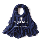 Pure Color Pearl Chiffon Scarf Headcloth Veil Chiffon Scarf - DanaFashionstore
