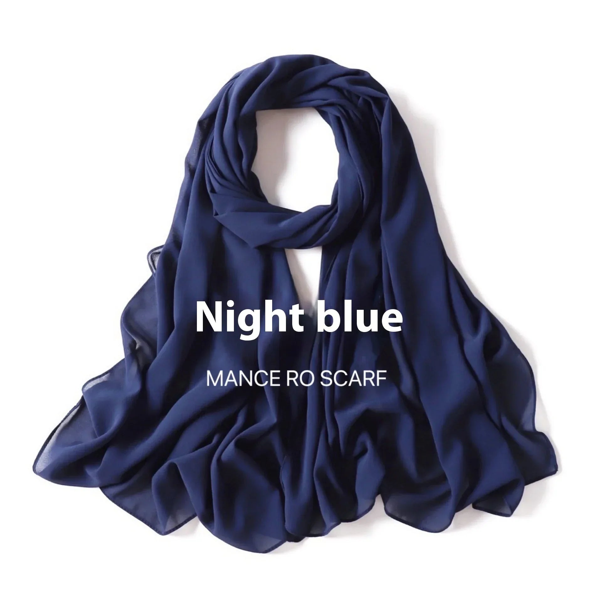 Pure Color Pearl Chiffon Scarf Headcloth Veil Chiffon Scarf - DanaFashionstore