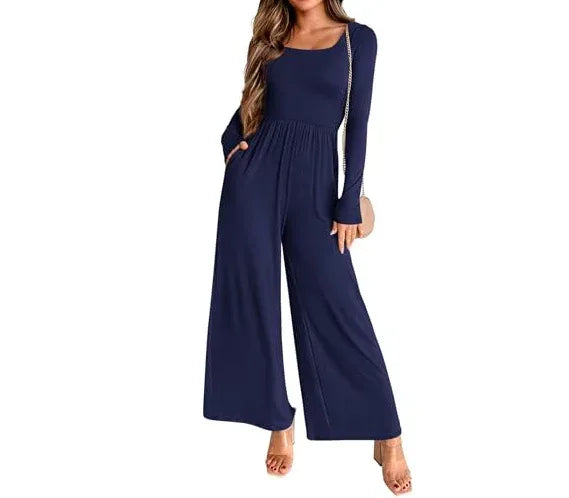 Autumn Winter Sports Jumpsuit 2026 - Long Sleeve Wide-Leg Jumpsuit - DanaFashionstore
