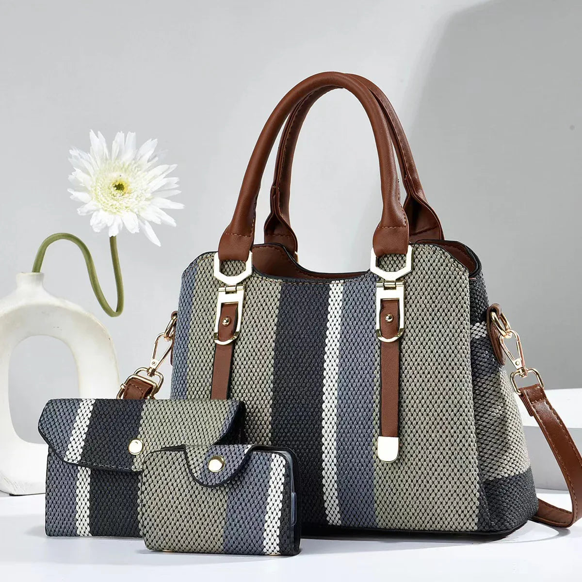 Crossbody Large Capacity New Son And Mother Canvas Contrast Color Handbags - DanaFashionstore