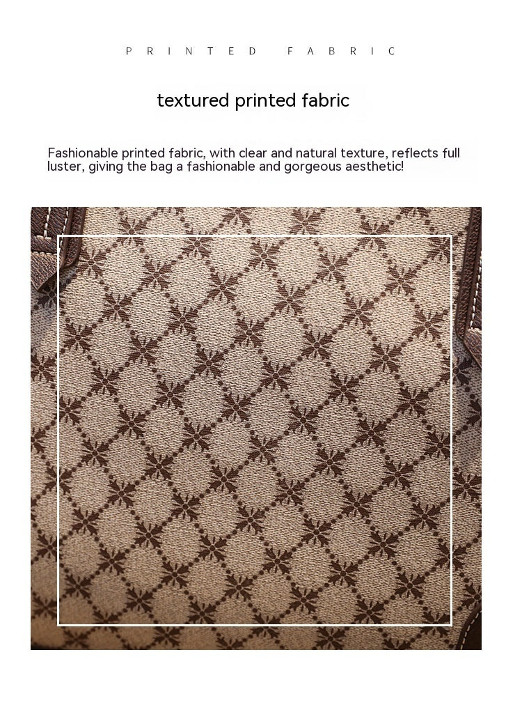 Korean Fashion Printed Tote Large Capacity Shoulder Bag - Dana Fashion