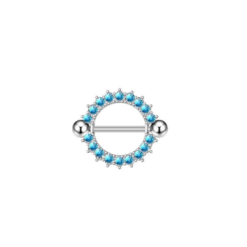 Diamond Nipple Ring Starfish Human Body Piercing Accessories $10.00 Dana Fashion Color: Round Blue Diamond Women's Accessories Product information: Type: umbilical cord ring Treatment Process: Electroplating Color: Bird, starfish, round blue diamond, roun