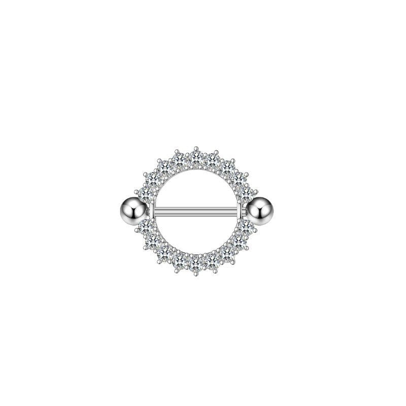 Diamond Nipple Ring Starfish Human Body Piercing Accessories $10.00 Dana Fashion Color: Round White Diamond Women's Accessories Product information: Type: umbilical cord ring Treatment Process: Electroplating Color: Bird, starfish, round blue diamond, rou
