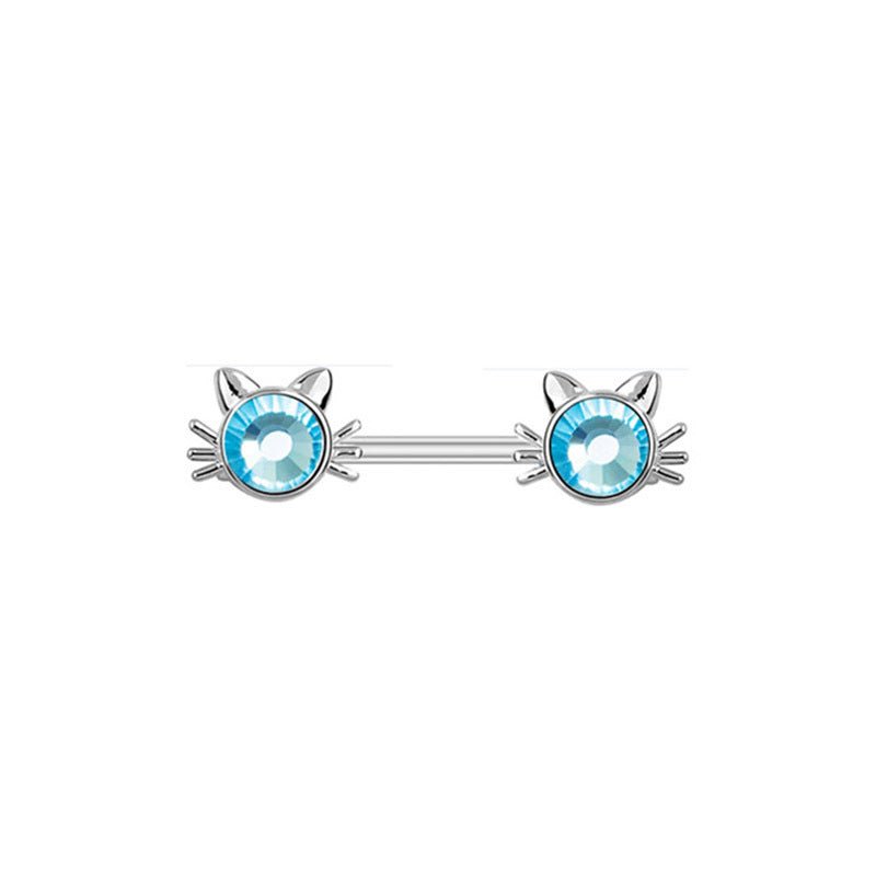 Diamond Nipple Ring Starfish Human Body Piercing Accessories $10.00 Dana Fashion Color: Cat Women's Accessories Product information: Type: umbilical cord ring Treatment Process: Electroplating Color: Bird, starfish, round blue diamond, round white diamond