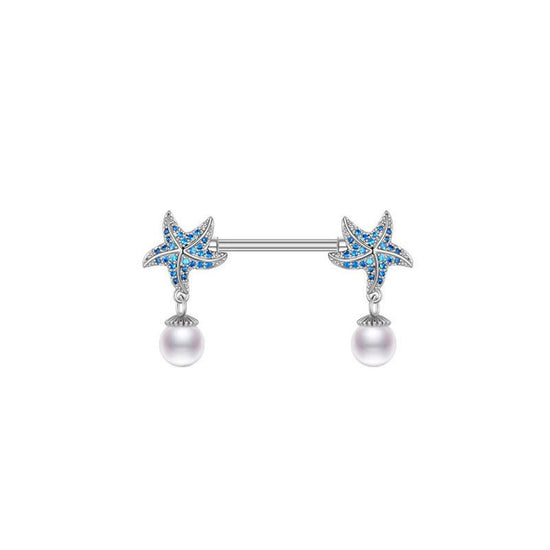 Diamond Nipple Ring Starfish Human Body Piercing Accessories $10.00 Dana Fashion Color: Starfish Women's Accessories Product information: Type: umbilical cord ring Treatment Process: Electroplating Color: Bird, starfish, round blue diamond, round white di