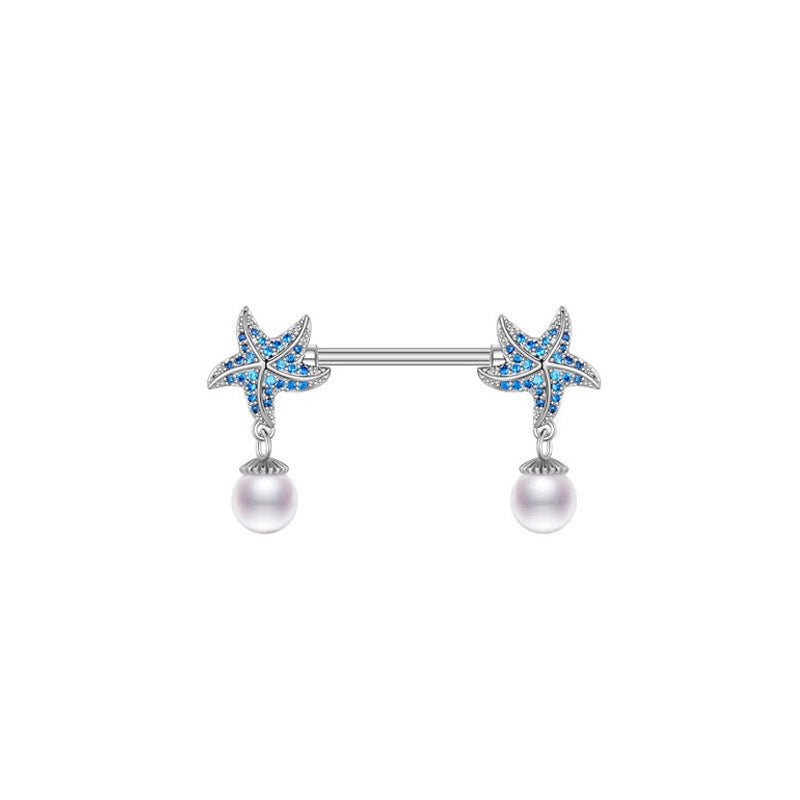 Diamond Nipple Ring Starfish Human Body Piercing Accessories $10.00 Dana Fashion Color: Starfish Women's Accessories Product information: Type: umbilical cord ring Treatment Process: Electroplating Color: Bird, starfish, round blue diamond, round white di