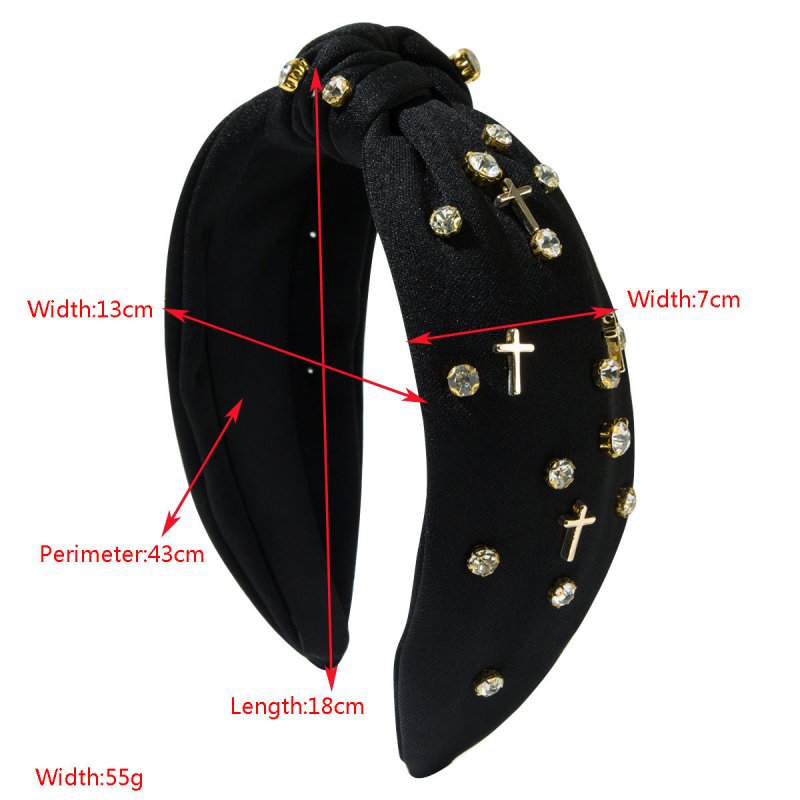 Diamond Pure Color And Knotted Headband Personality Alloy Cross $41.99 Dana Fashion Color: Black Women's Accessories Product information: Color: black, white Applicable people: women Material: Alloy Popular elements: Cross Style: fashion OL Packing list: