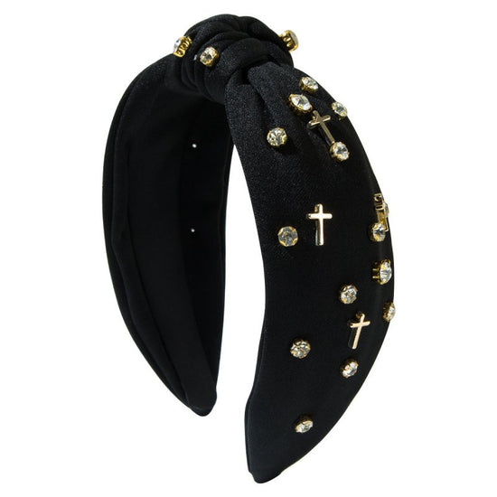 Diamond Pure Color And Knotted Headband Personality Alloy Cross $41.99 Dana Fashion Color: Black Women's Accessories Product information: Color: black, white Applicable people: women Material: Alloy Popular elements: Cross Style: fashion OL Packing list: