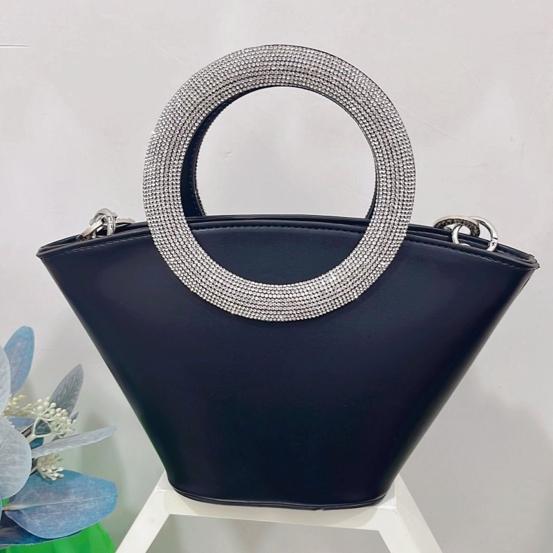 Diamond Round Handle Portable Basket Pack $123.14 Dana Fashion Color: Classic Black Women's Bags Product information: Lining texture: Polyester Applicable scenario: Daily configuration Color: classic black/black, ivory white/white, rose red/pink, customiz