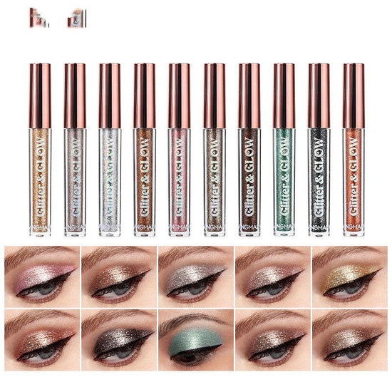 Diamond Shine Liquid Eye Shadow 10 Sets $39.00 Dana Fashion Color: Suit makeup Product information: Suitable skin type: universal Efficacy: shining pearls Shelf life: 36 months Color classification: ten color set Size: 23.5 * 13.5 * 1.5 cm Gross weight: 1