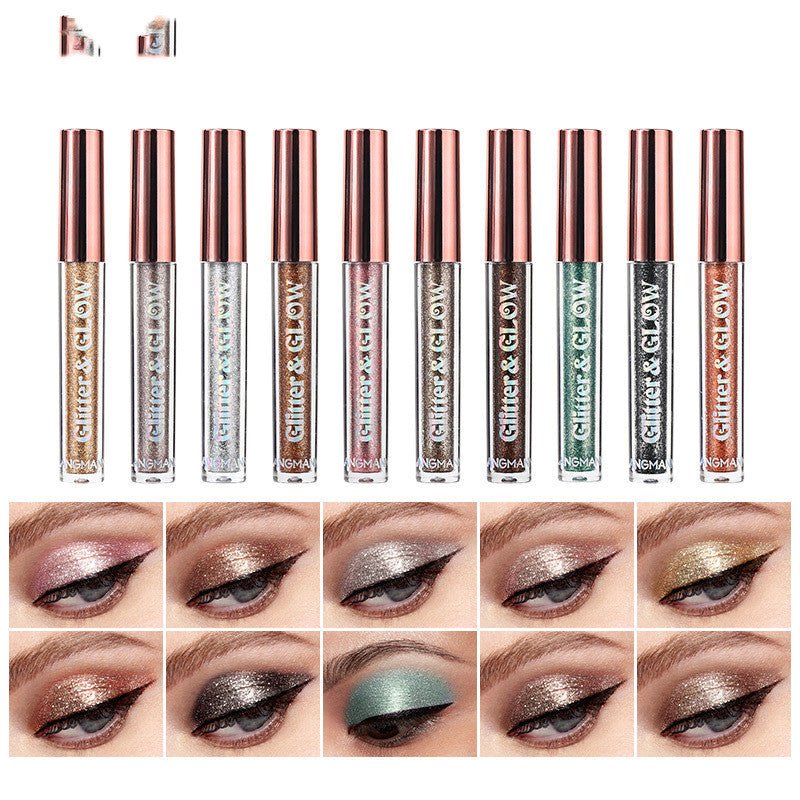 Diamond Shine Liquid Eye Shadow 10 Sets $39.00 Dana Fashion Color: Suit makeup Product information: Suitable skin type: universal Efficacy: shining pearls Shelf life: 36 months Color classification: ten color set Size: 23.5 * 13.5 * 1.5 cm Gross weight: 1