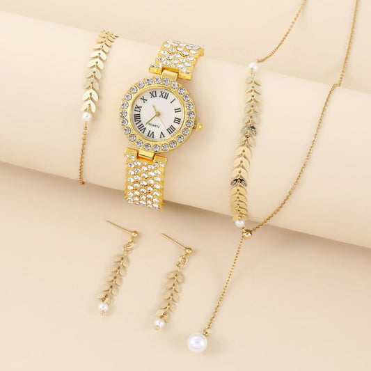 Diamond Women Watches Luxury Fashion Rhinestone Quartz Bracelet Wrist Watch For Women $47.04 Dana Fashion Color: Golden Suit 1 Women's Accessories Overview: Unique design, stylish and beautiful. Good material, High quality. Product information: Color: gol