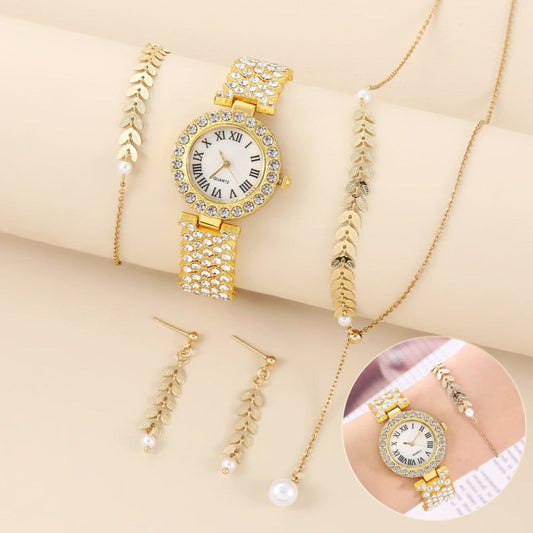 Diamond Women Watches Luxury Fashion Rhinestone Quartz Bracelet Wrist Watch For Women $47.04 Dana Fashion Color: Golden Suit 1 Women's Accessories Overview: Unique design, stylish and beautiful. Good material, High quality. Product information: Color: gol