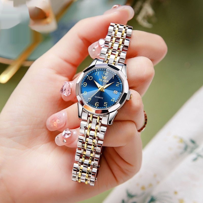 Digital Women's Quartz Watch $89.00 Dana Fashion Color: Blue Steel Belt Women's Accessories Product information: Color: blue women between steel belts, white women between steel belts, black for women between steel belts, full gold women, white women with