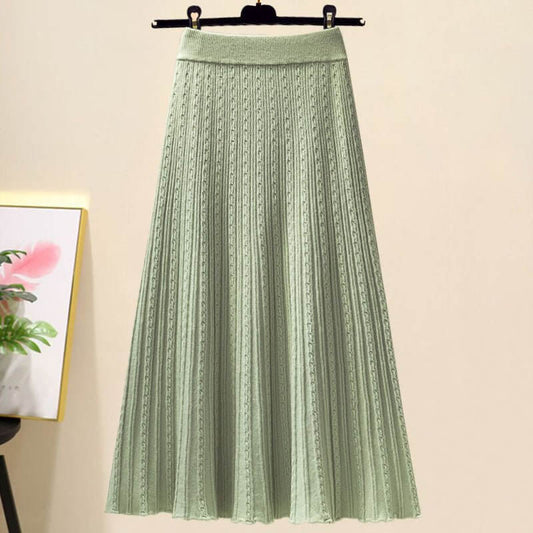 Dinified Sweater Waist-tight Slimming Skirt $49.90 Dana Fashion Color: Green Skirt Size: 2XL Women's clothing Product information: Fabric name: Polyester Color: green skirt Sleeve type: Petal sleeve Main fabric composition: Polyester (polyester fiber) Siz