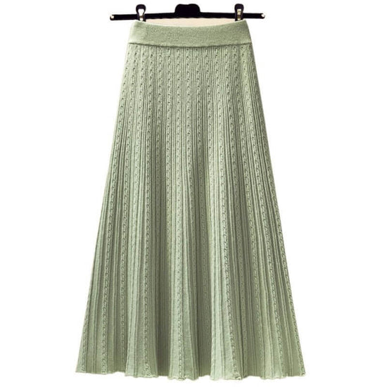 Dinified Sweater Waist-tight Slimming Skirt $49.90 Dana Fashion Color: Green Skirt Size: 2XL Women's clothing Product information: Fabric name: Polyester Color: green skirt Sleeve type: Petal sleeve Main fabric composition: Polyester (polyester fiber) Siz