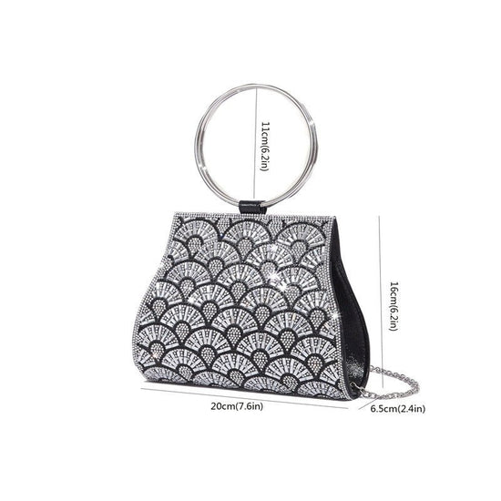 Dinner Bag Inlaid With Diamond PU European And American Chain $48.45 Dana Fashion Color: Black Size: 20X6.5X16cm Women's Bags Product information: Applicable scenarios: Daily matching Color: black, silver, gold Outer bag type: Sandwich pocket Hardness: me