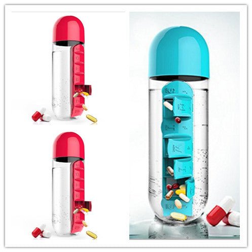 Direct Selling Two-In-One Water Cup Pill Box 7-Day Pill Box 7 Grids Outdoor Easy To Carry Water Bottle One Week With Pill Box Cup $32.71 Dana Fashion Color: 3PC Set8 Dana's Kitchen Product information: Product Category: Space Cup Material: PC Style: Simpl